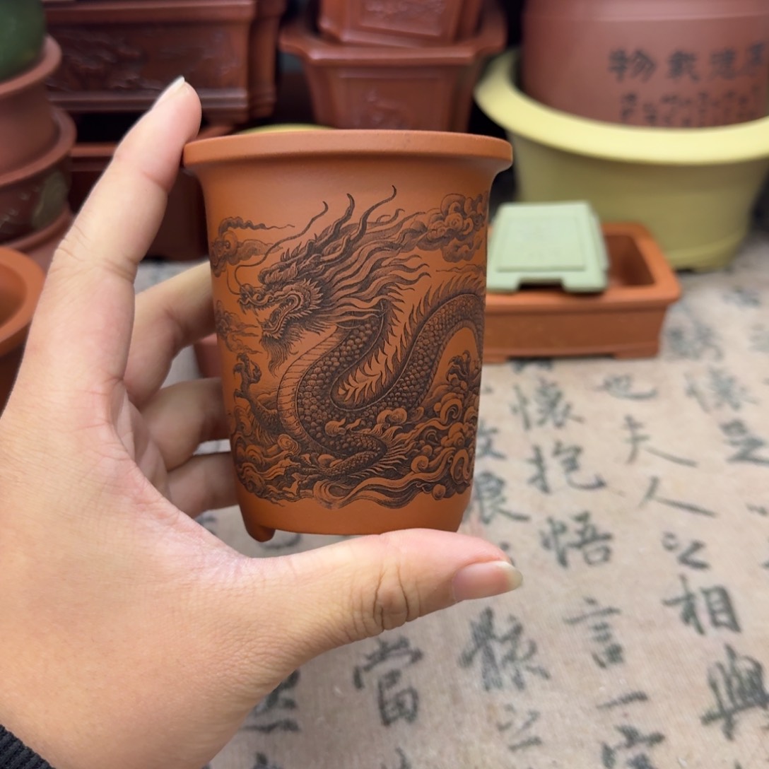 紫砂花盆宜兴紫砂正品6.5x9