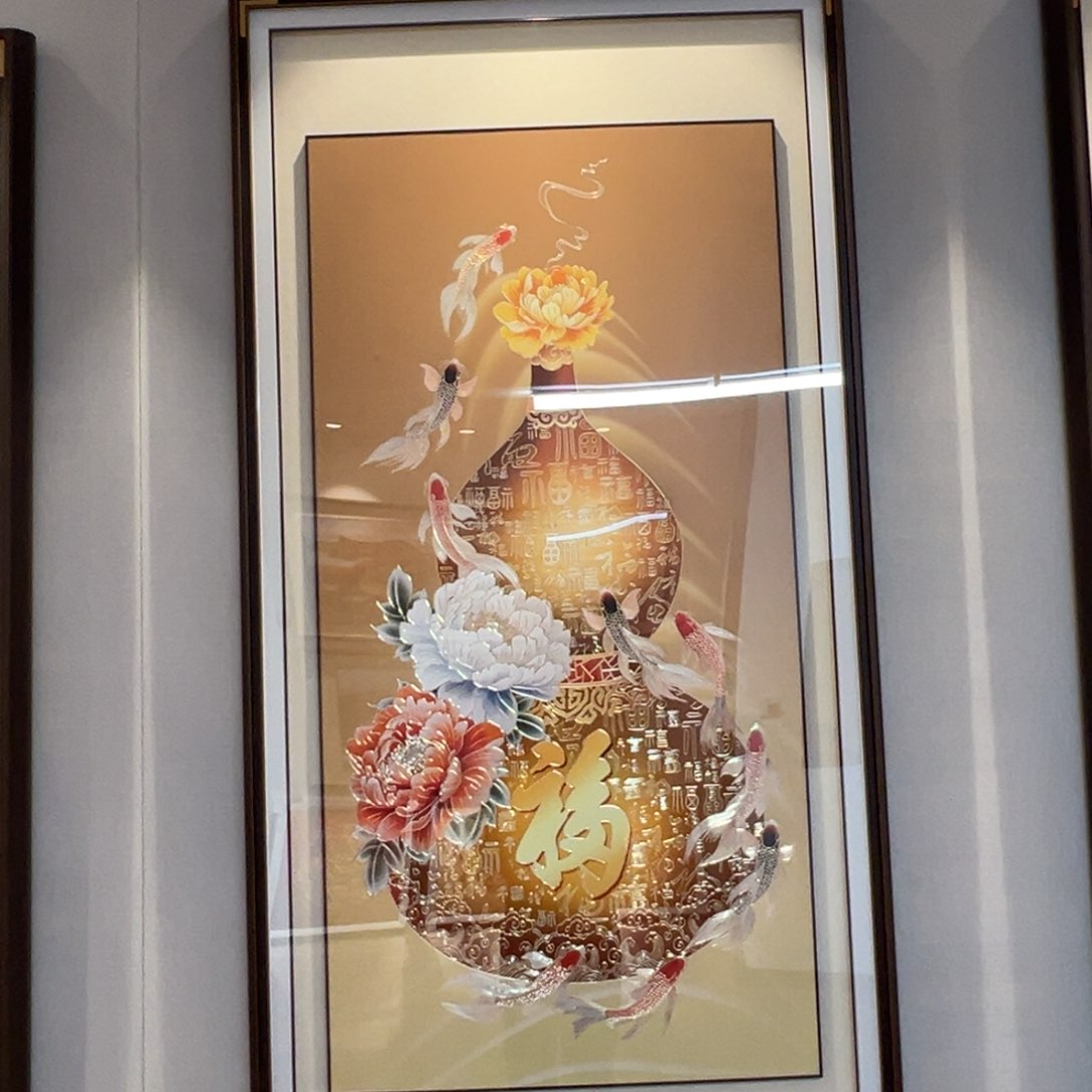 竖款富贵有余葫芦铜雕，不带安装