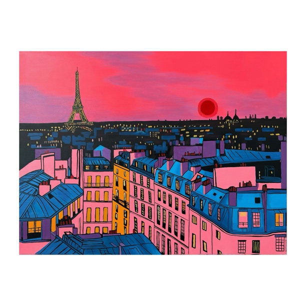 【铁塔夕照】90*120 原创 客厅装饰画 中古大气氛围感