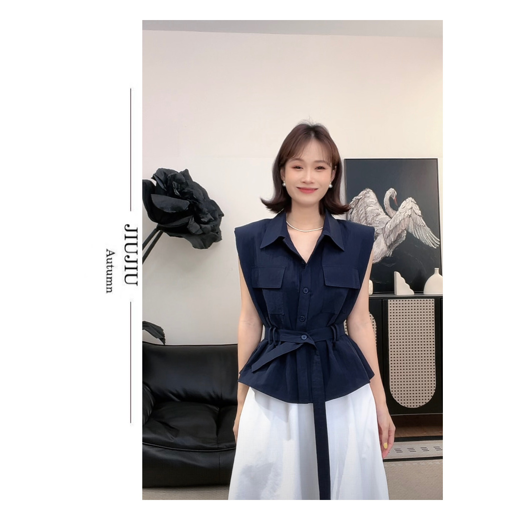 「午后晴风」高级感短袖女上衣百搭衬衫女款外穿SHBZU917681 nnassa