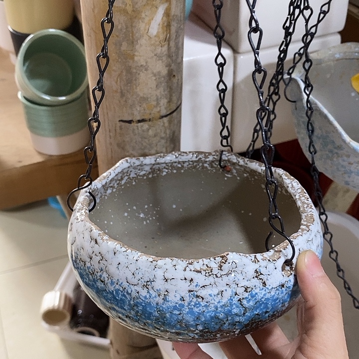 陶摆件陶盆有孔 瑕疵介意勿拍