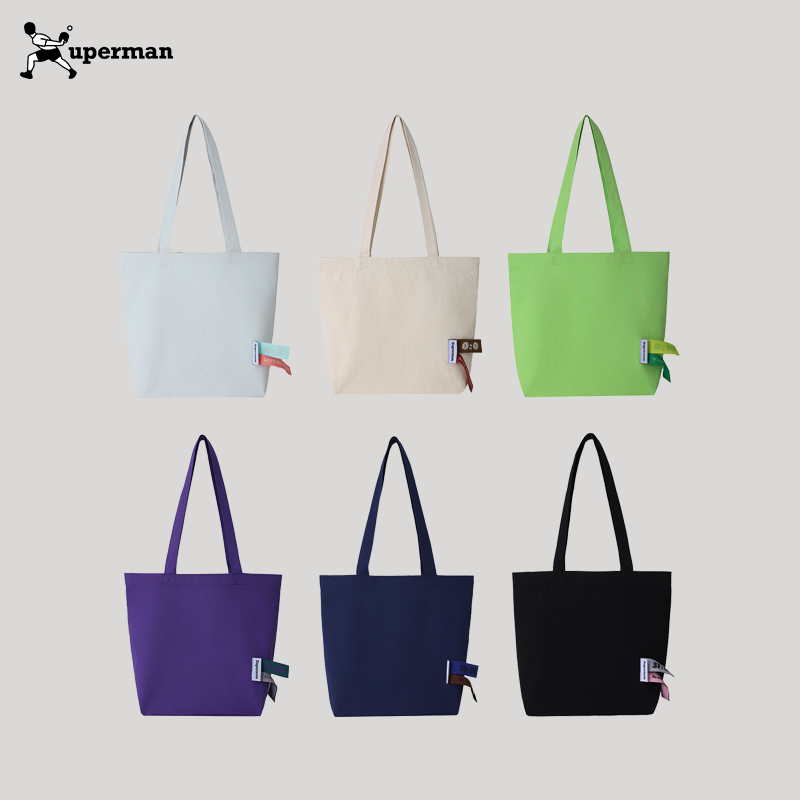 Xuperman比分织唛帆布袋慵懒时尚百搭休闲大容量简约单肩托特包