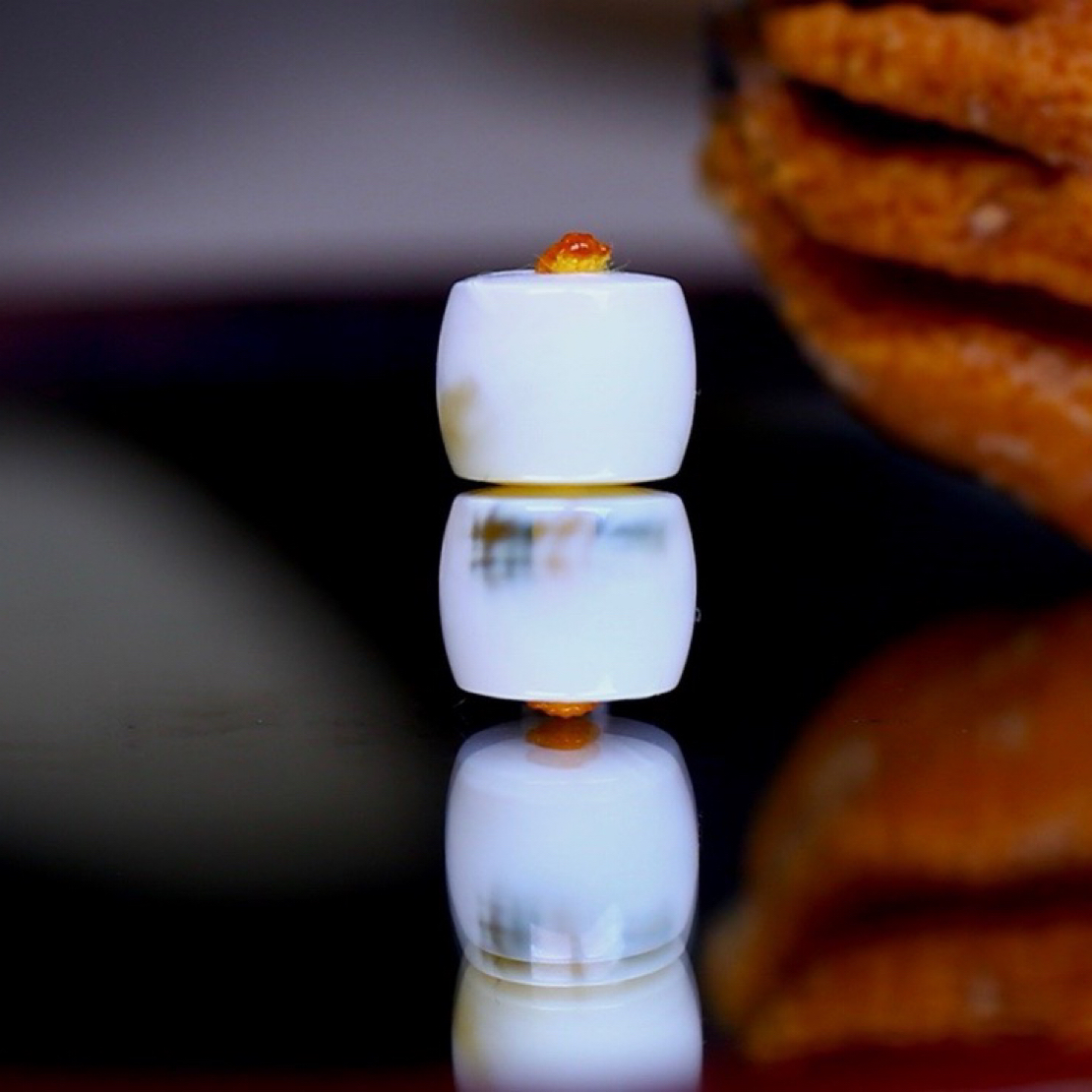 7.5mm俄料漆金白直切对珠，同料而出 做腰珠很棒多样性发其一