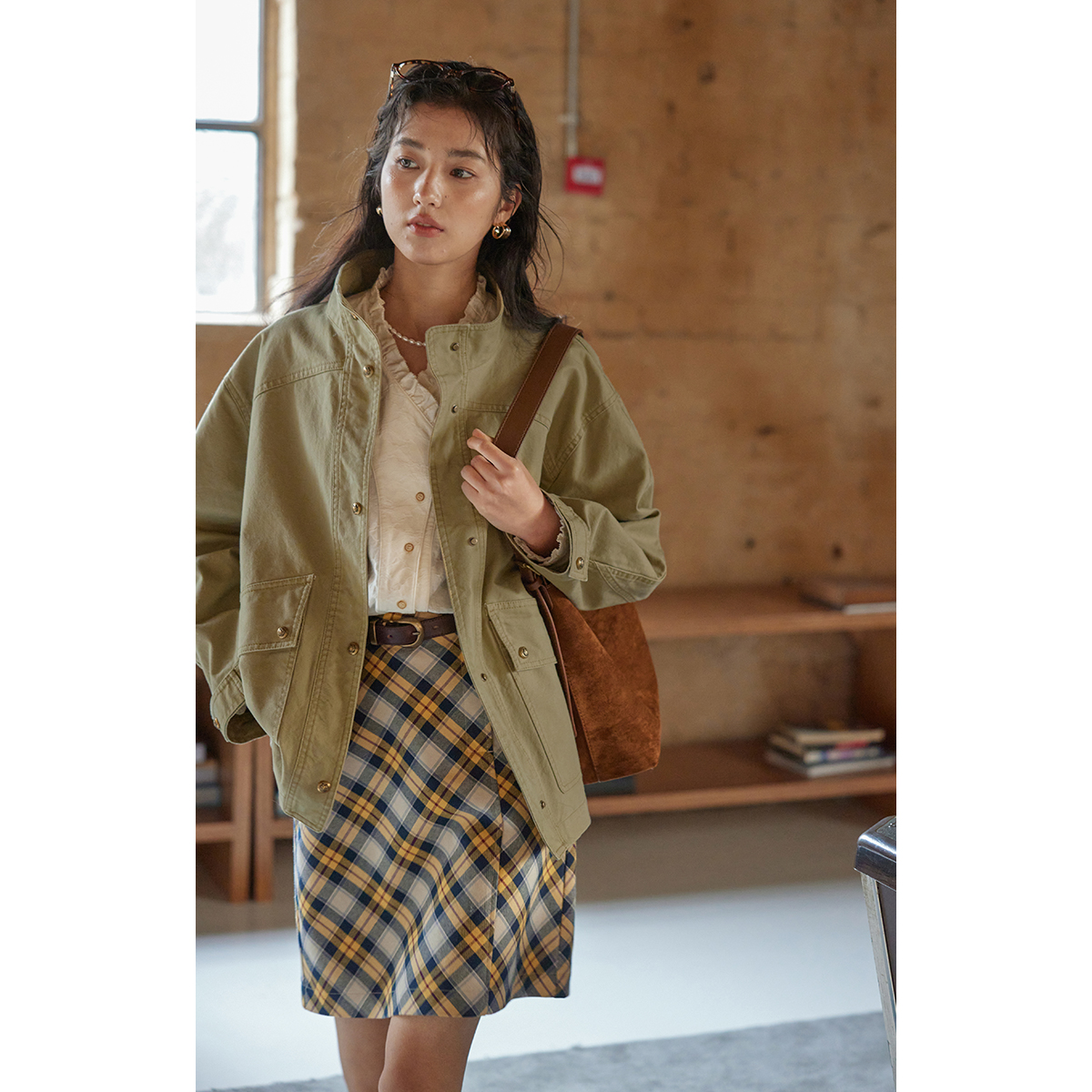 【直播专属】solighter 复古立领工装夹克外套女春季5I0214W13X1