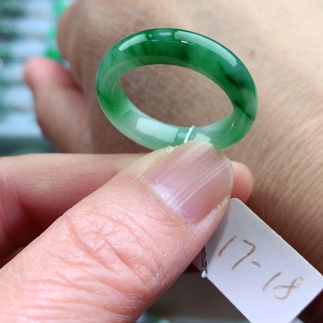 未镶嵌戒指翡翠17-18号