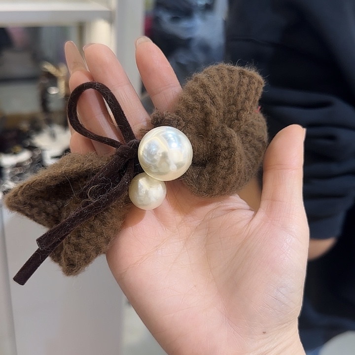 三醋酯纤维毛线珠珠发圈-29