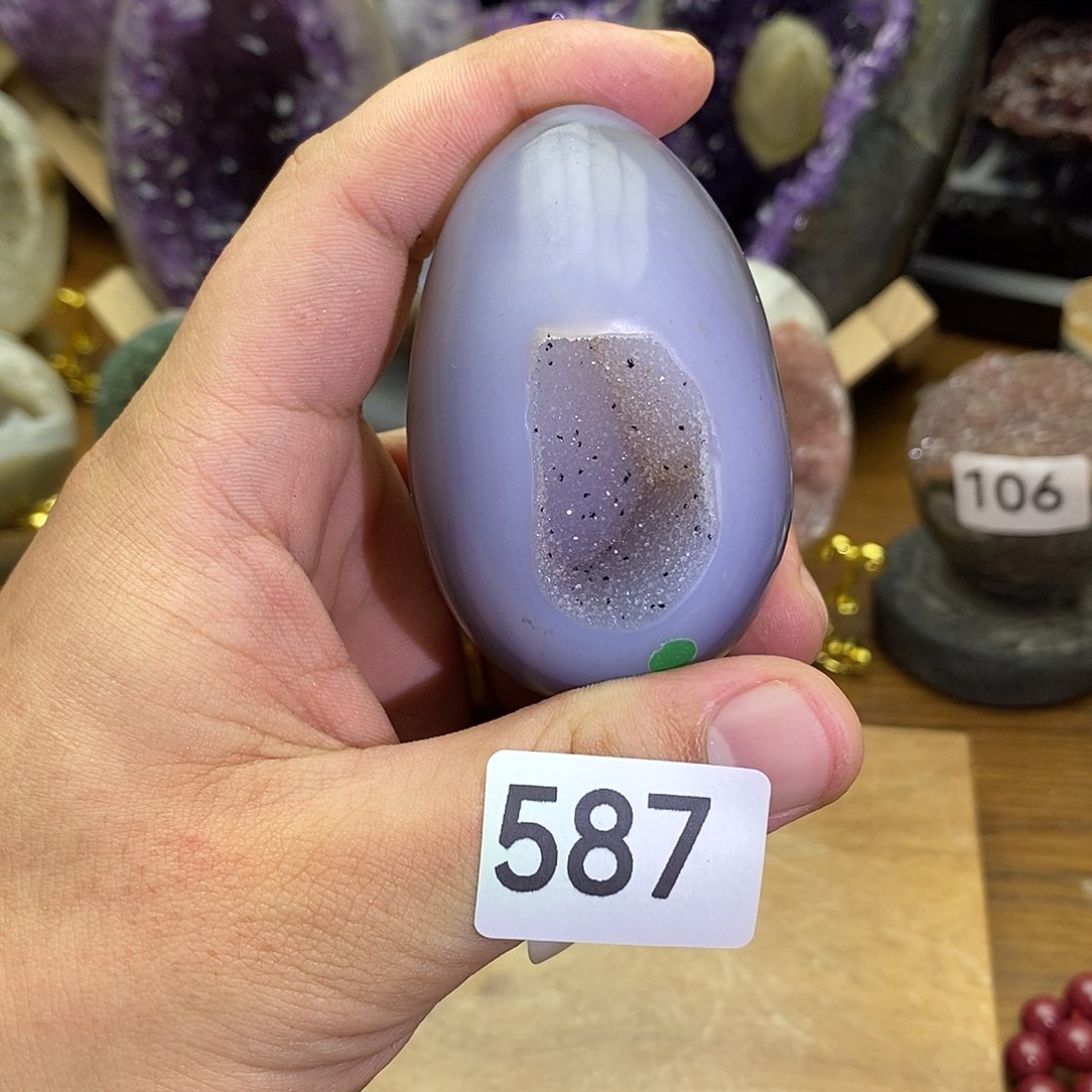 紫晶摆件未镶嵌全抛玛瑙龙蛋