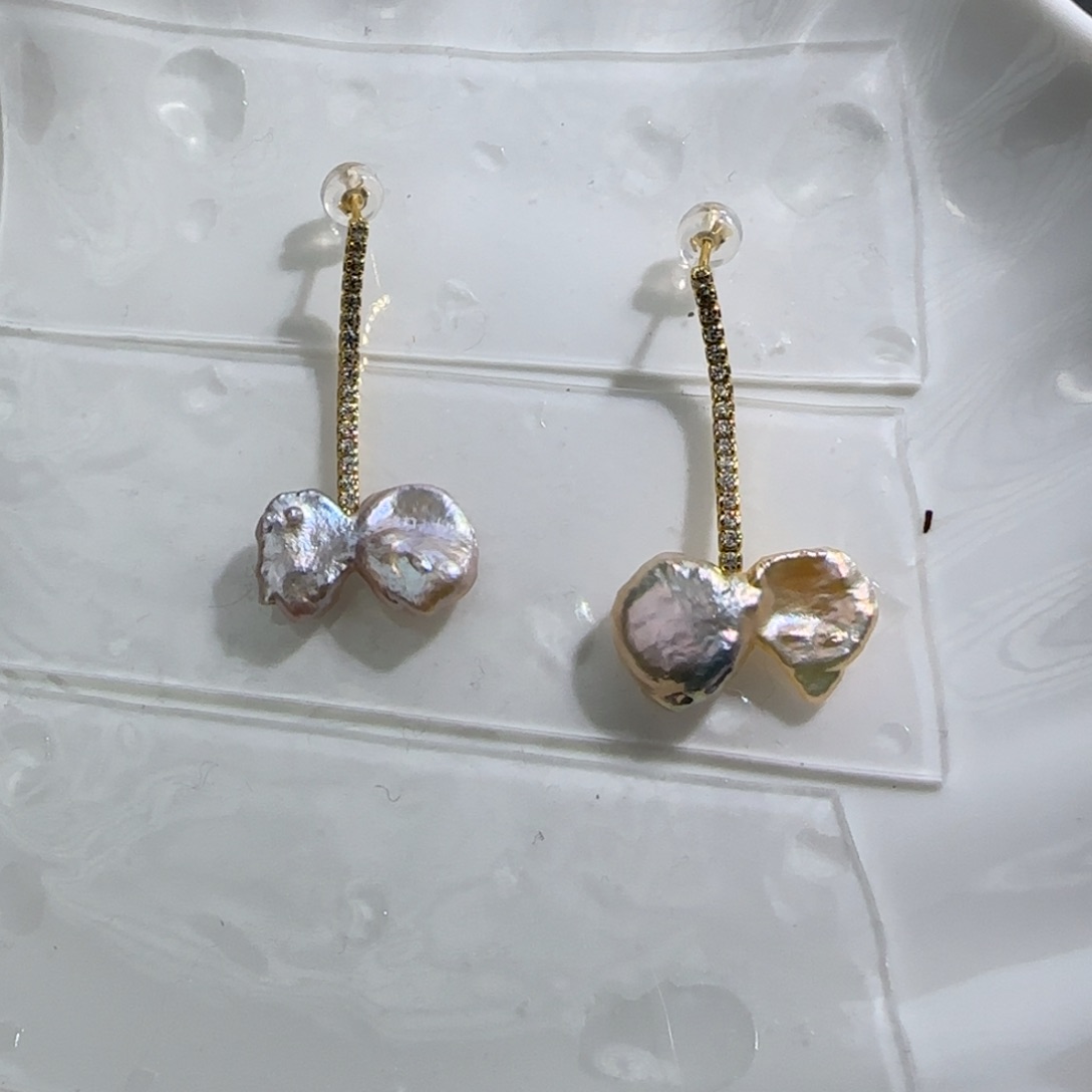 淡水珍珠耳饰银S925镶嵌