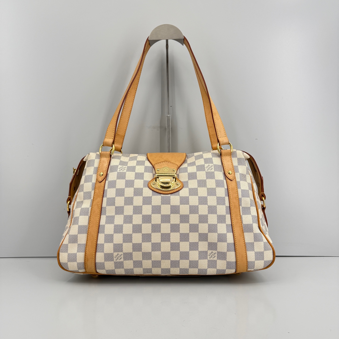 95新 LouisVuitton/路易威登 优选/Stresa白棋盘格单肩包/41×25