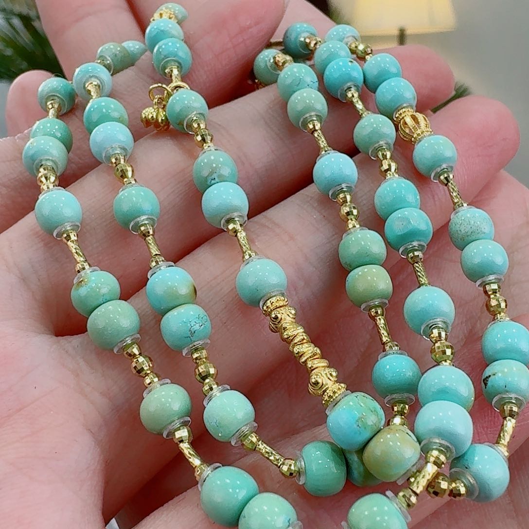 绿松石珠宝奇石18K金镶嵌