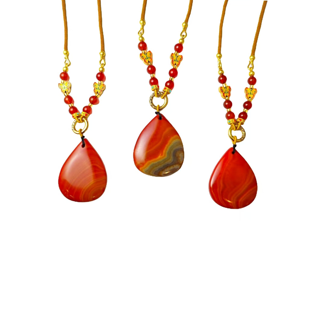 火焰纹战国红玛瑙吊坠A46-04赠绳礼盒(多样性发其一)
