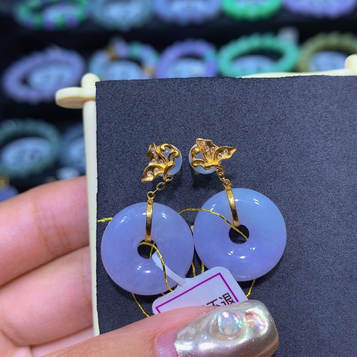 翡翠18K金镶嵌手链翡翠