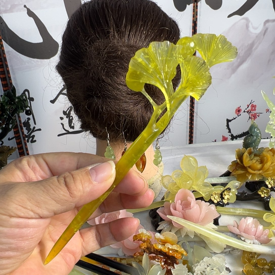 蛇纹石玉未镶嵌发饰