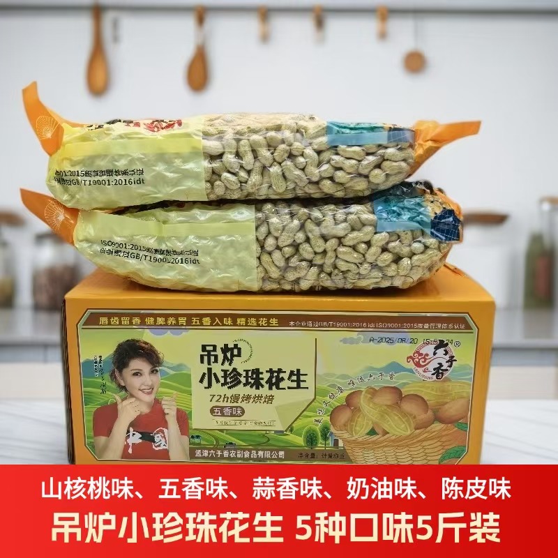 六于香吊炉小珍珠花生美味五香蒜香花生当季新货带壳花生炒货零食