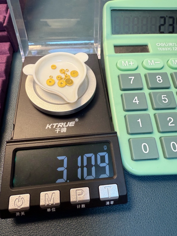 足金999直切片卡六卡四金圈2.5秀