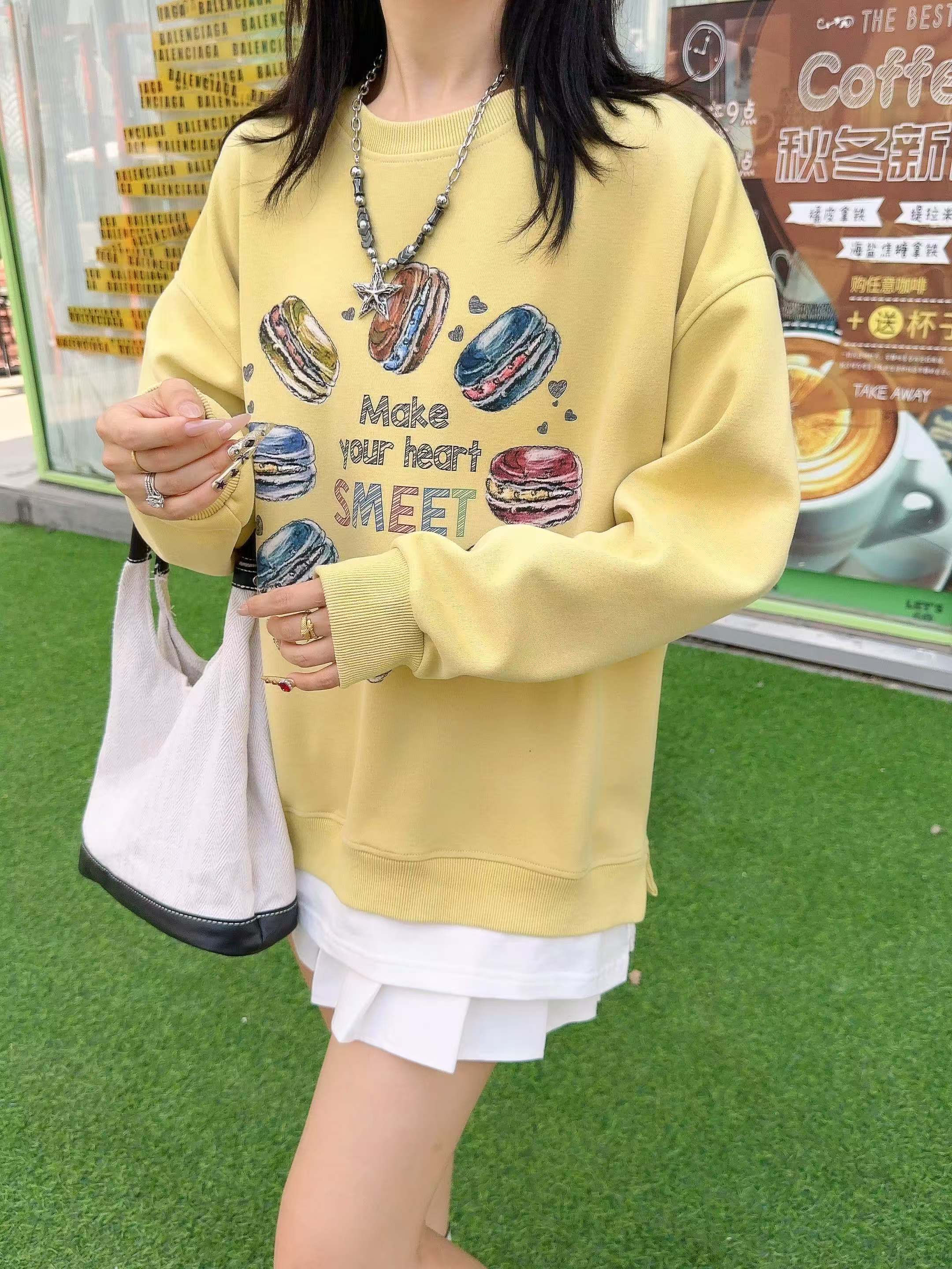 【蔓迪欧尚】春款圆领休闲印花卫衣女2025洋气百搭时尚卫衣612