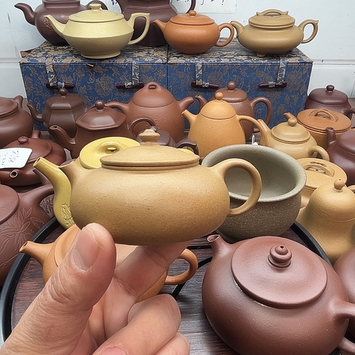 紫砂壶原矿段泥寒江壶75cc