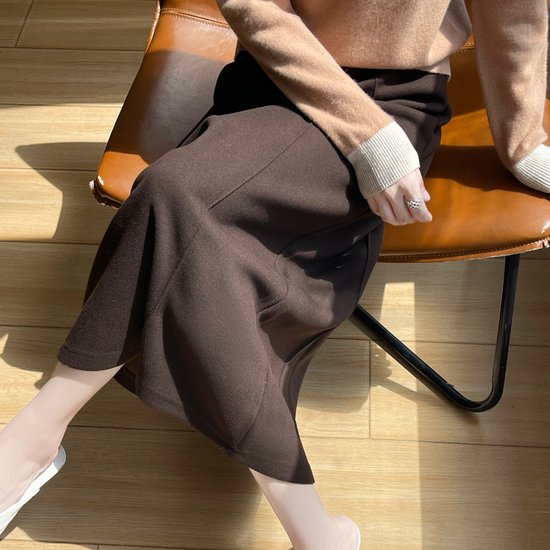 【羊绒醋酸】2025秋冬新款韩版显瘦半身裙