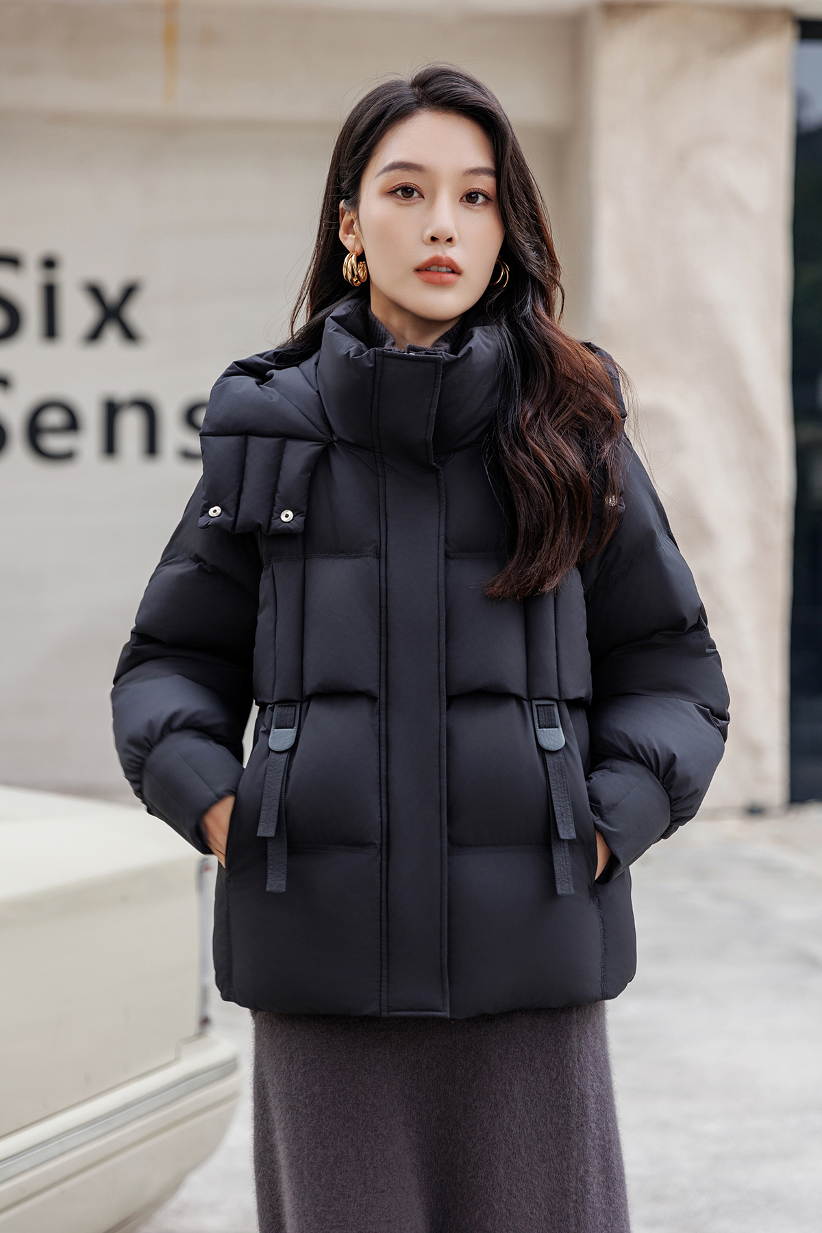 搭配日记E043新款时尚羽绒服