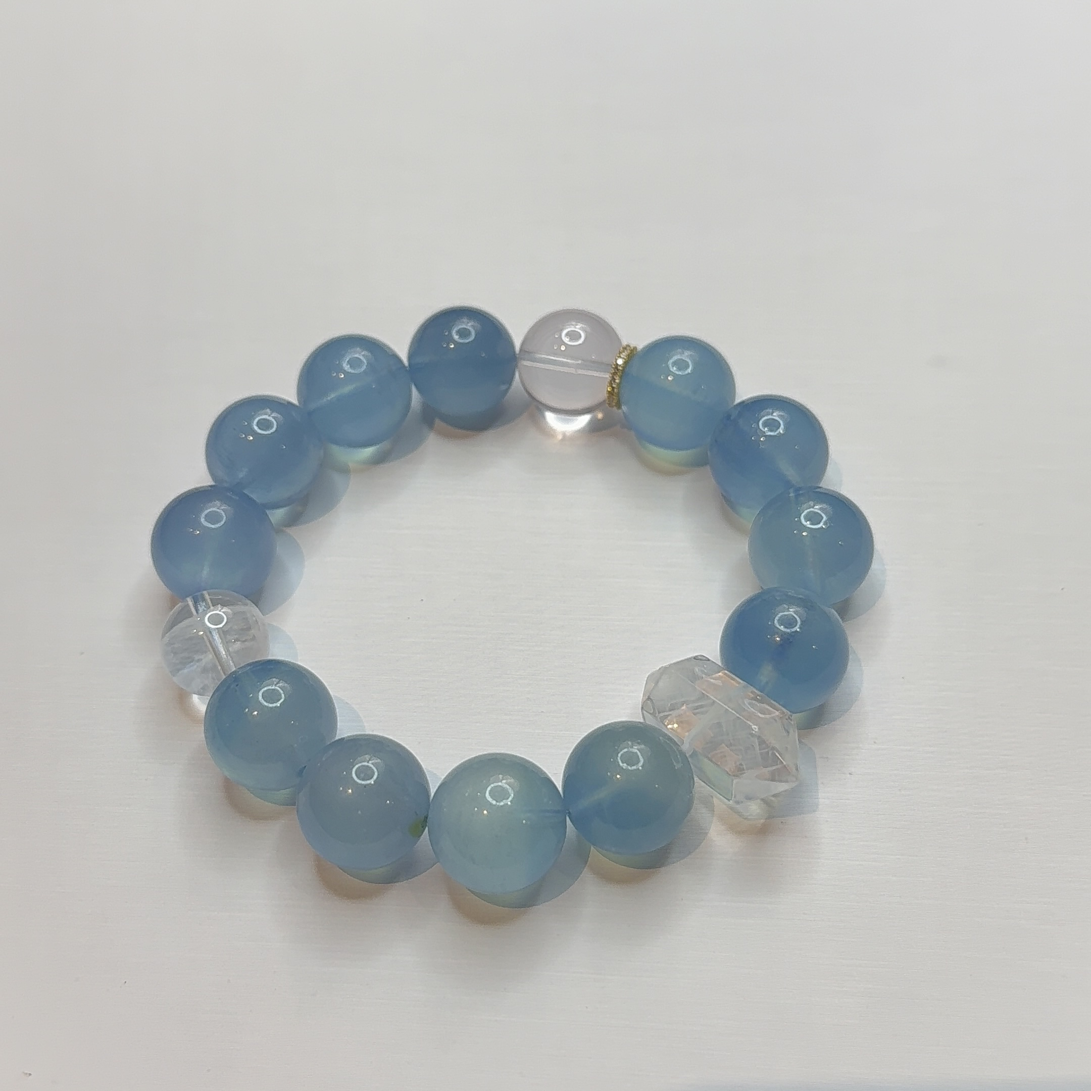 天然海蓝宝水晶手串