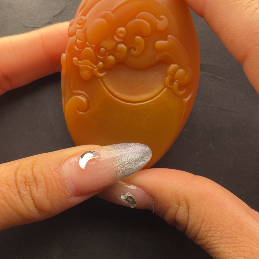 石英质玉黄蜡石挂件未镶嵌用****3