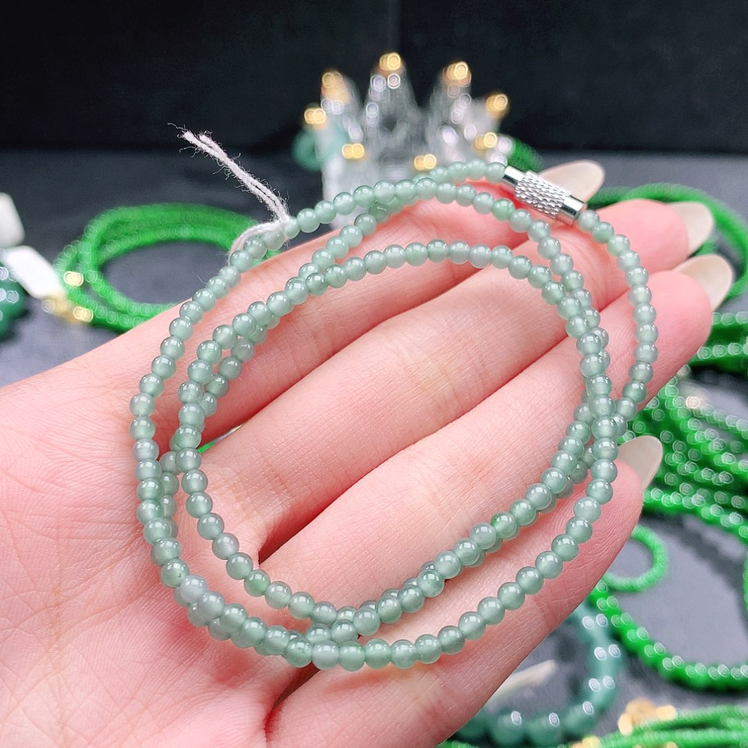 翡翠未镶嵌手串项链