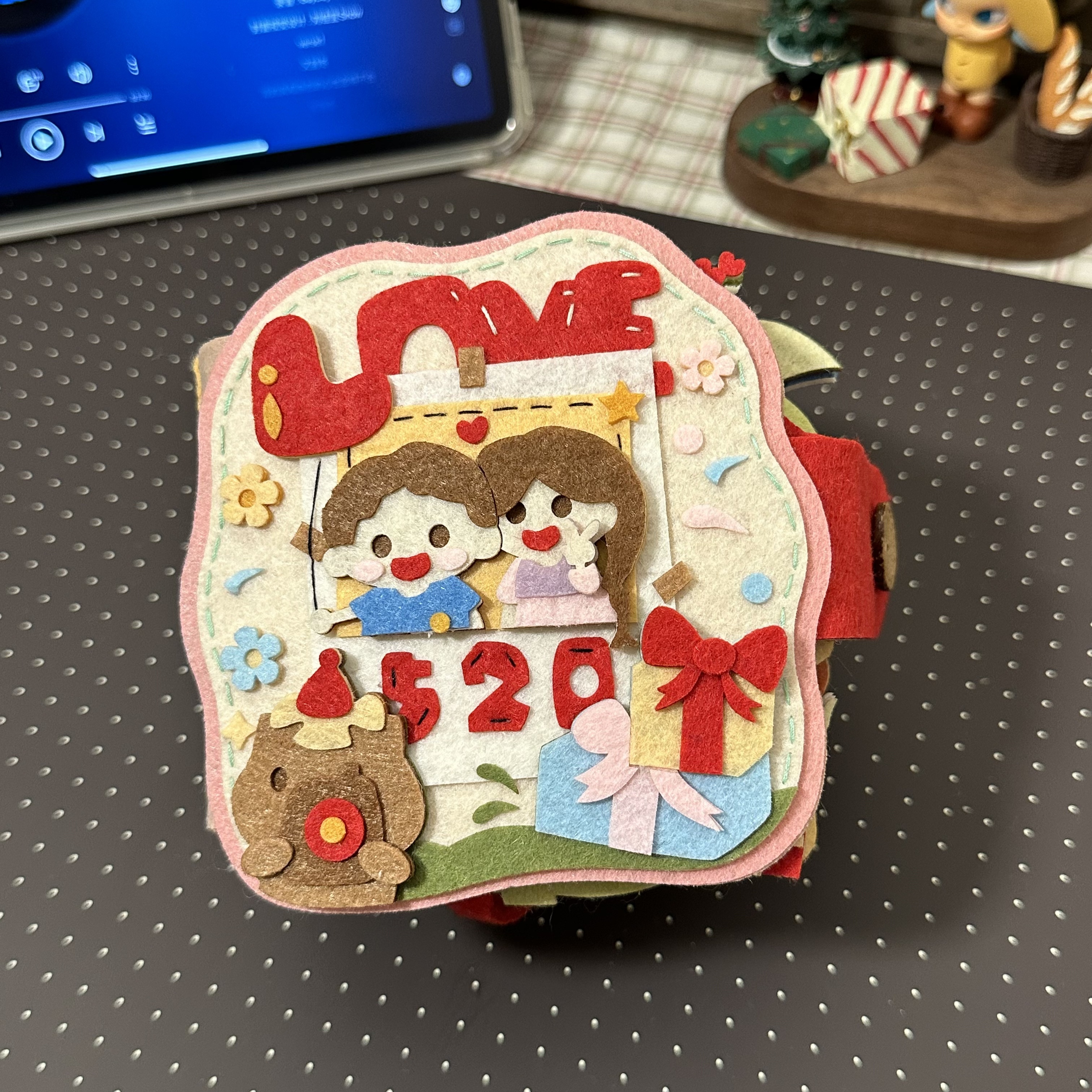 520圆形款情侣生日礼物相册纪念日情侣不织布相册手工DIY材料包