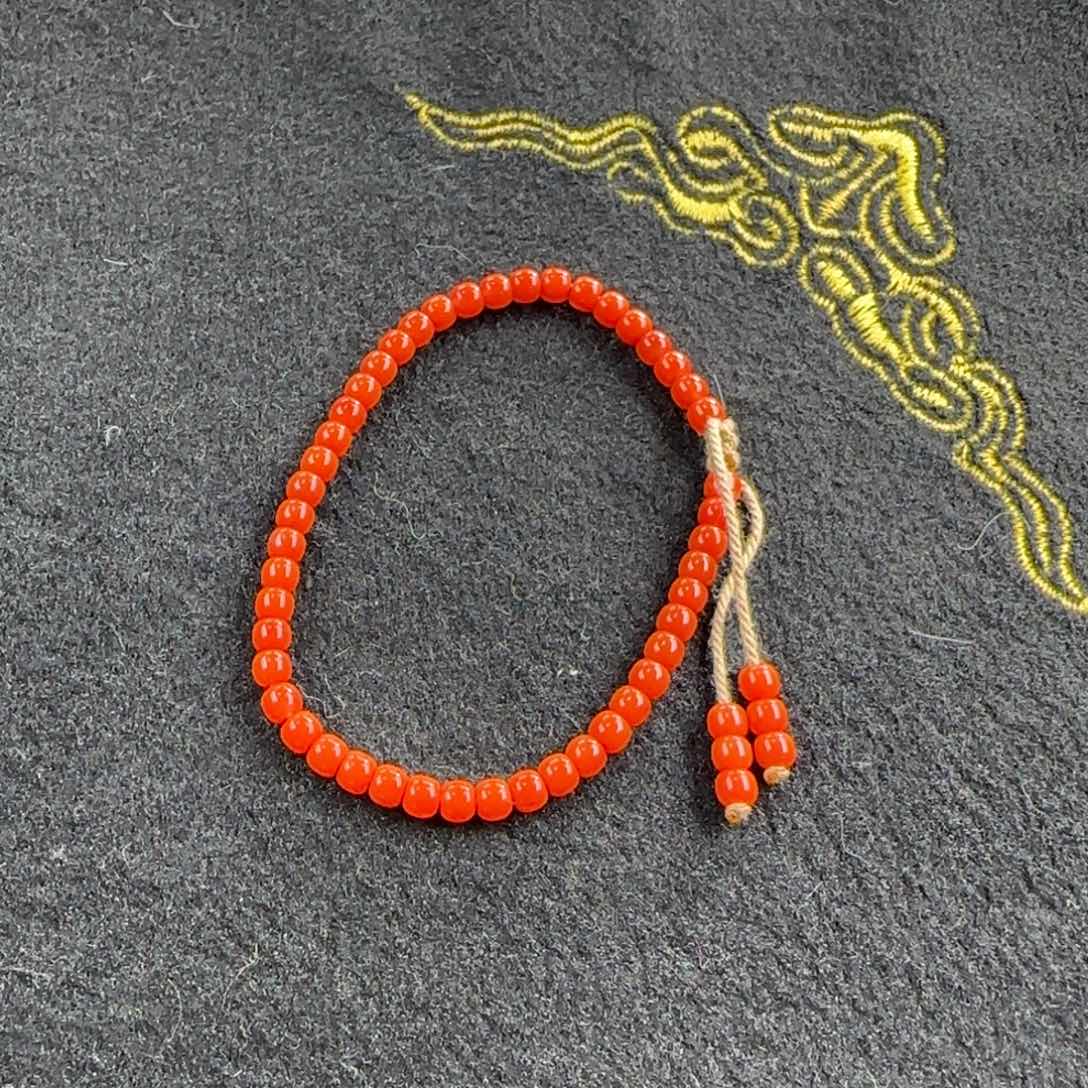 南红玛瑙4mm柿子红老型单圈未镶嵌