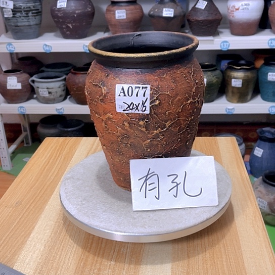 红陶手工制作工艺花盆