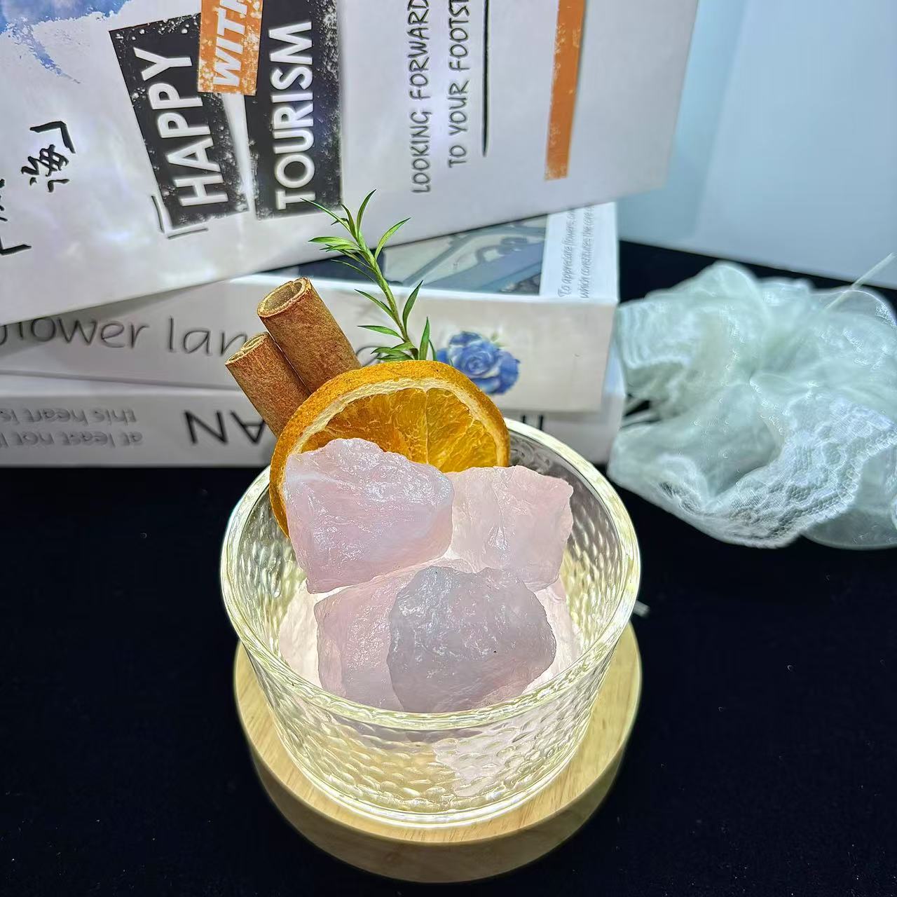 粉水晶无火香薰原石扩香石卧室DIY高级感摆件晶石