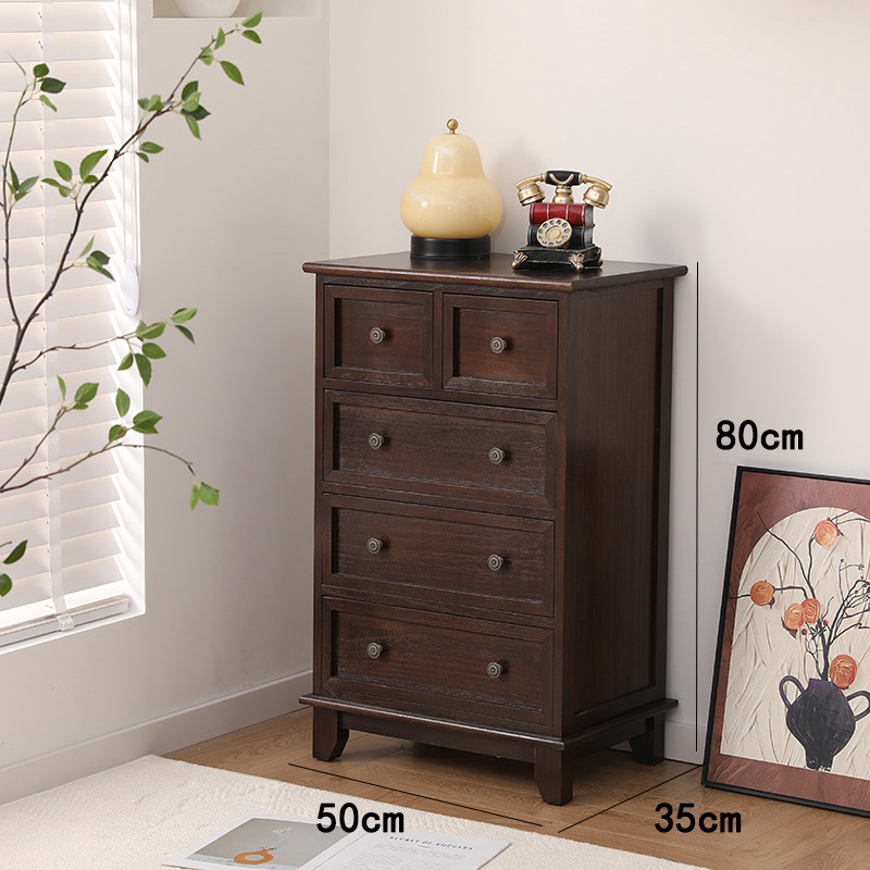 美式五斗柜卧室储物柜实木柜子五斗橱客厅收纳柜杂物柜抽屉柜斗柜