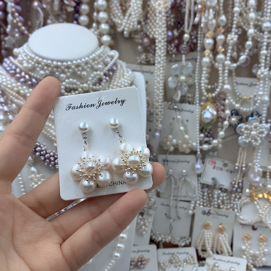 银S925镶嵌项链耳饰淡水珍珠