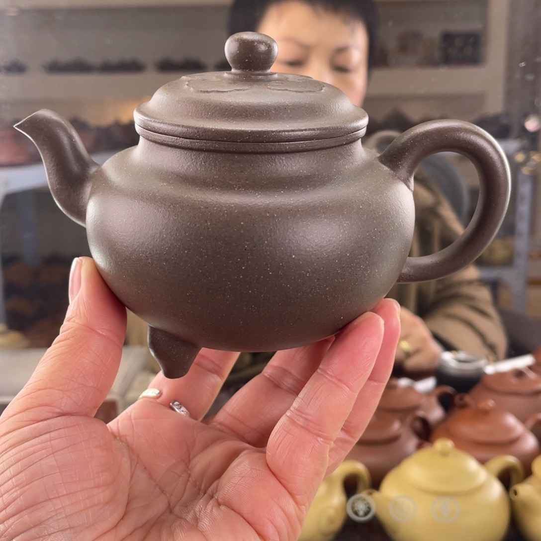 紫砂茶壶大水潭梨皮青段大彬如意250cc