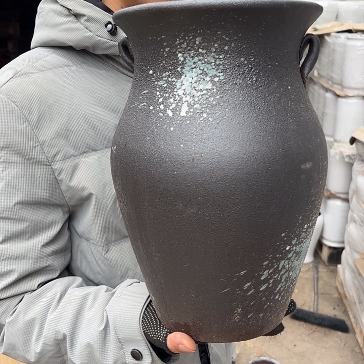 红陶黑泼墨口径20高度32