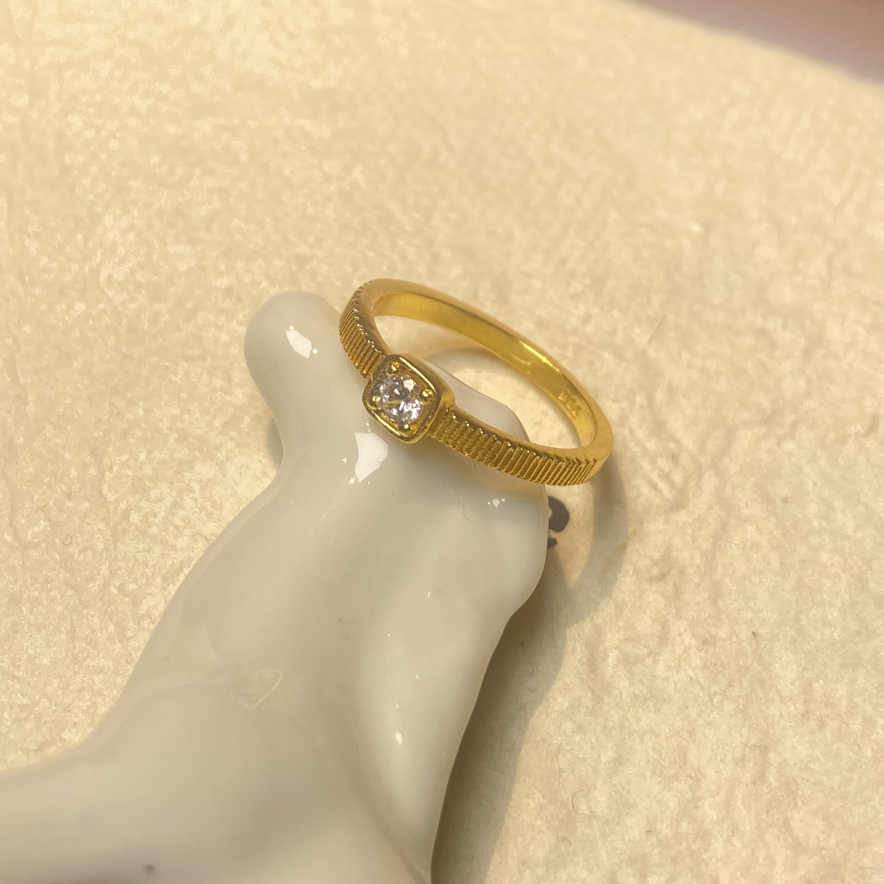 戒指 预K黄色方块拉丝闭口戒指多样性发一件47357