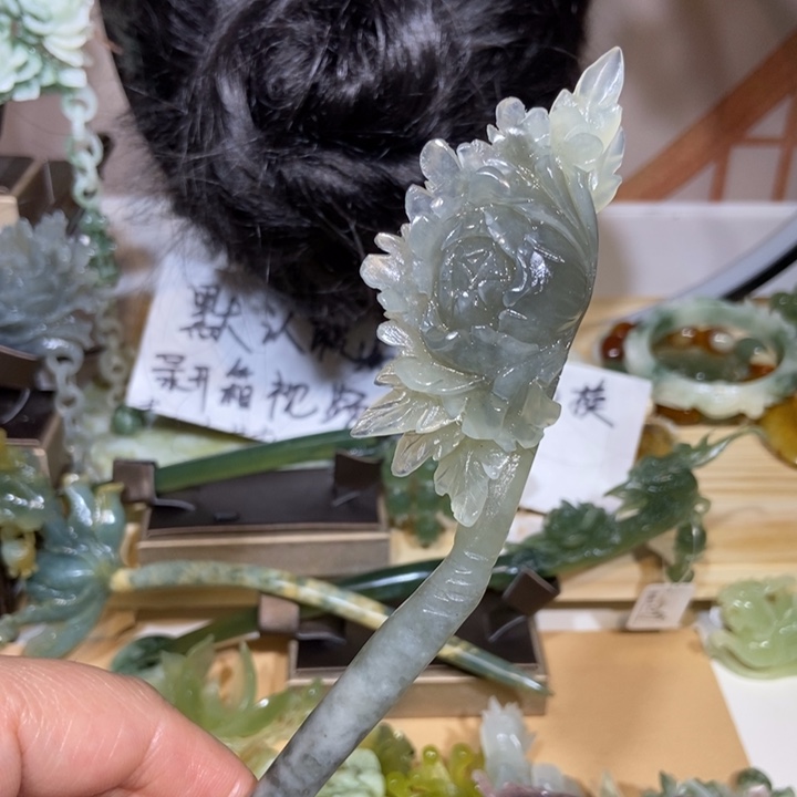 蛇纹石玉发饰未镶嵌