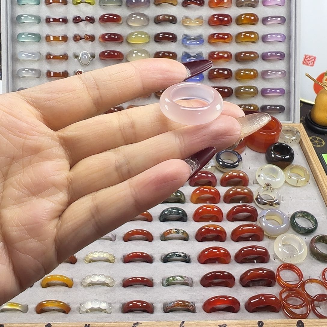 玛瑙/玉髓未镶嵌戒指B2不退换16.6港13+