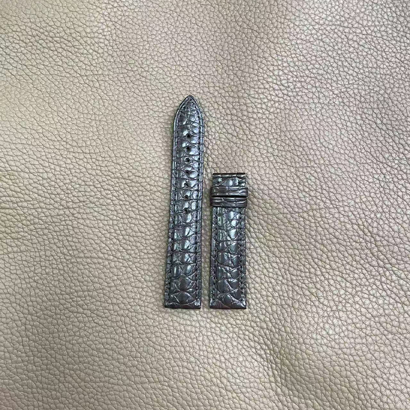 美洲鳄鱼圆纹表带皮适用百达翡丽江诗丹顿手表防臭防汗男款表带