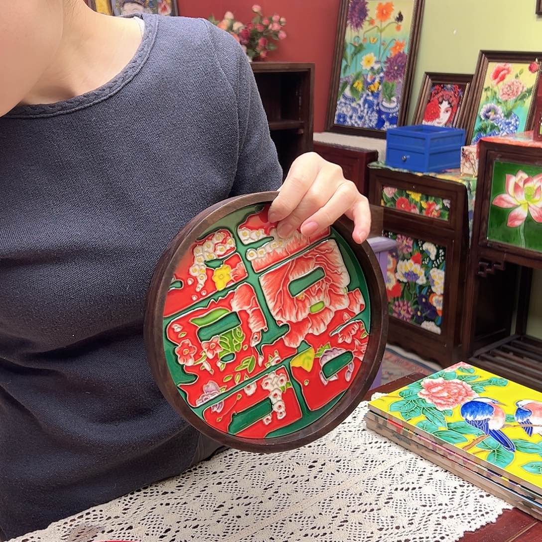 噢***K琉璃手工艺品绿色喜好看的