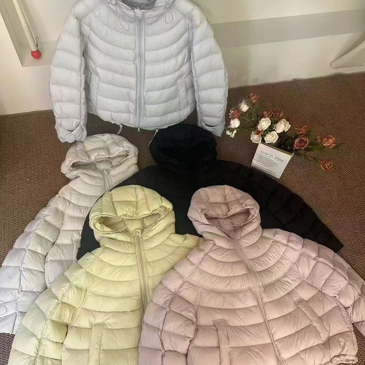 厚款短款情侣长款连帽冬季休闲风立领女纯色