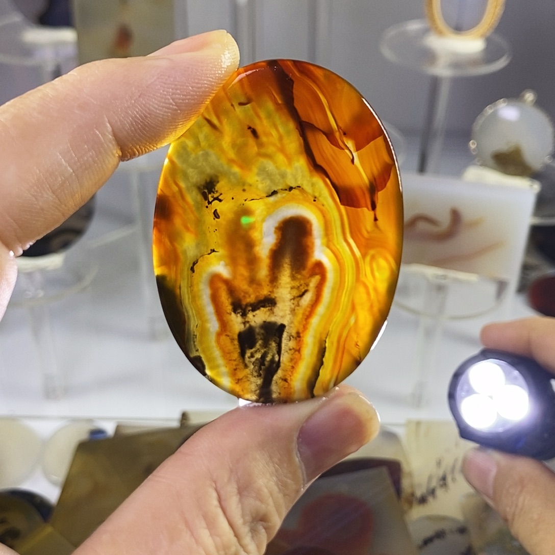 合成碳硅石非金属时尚图纹画面石饰品