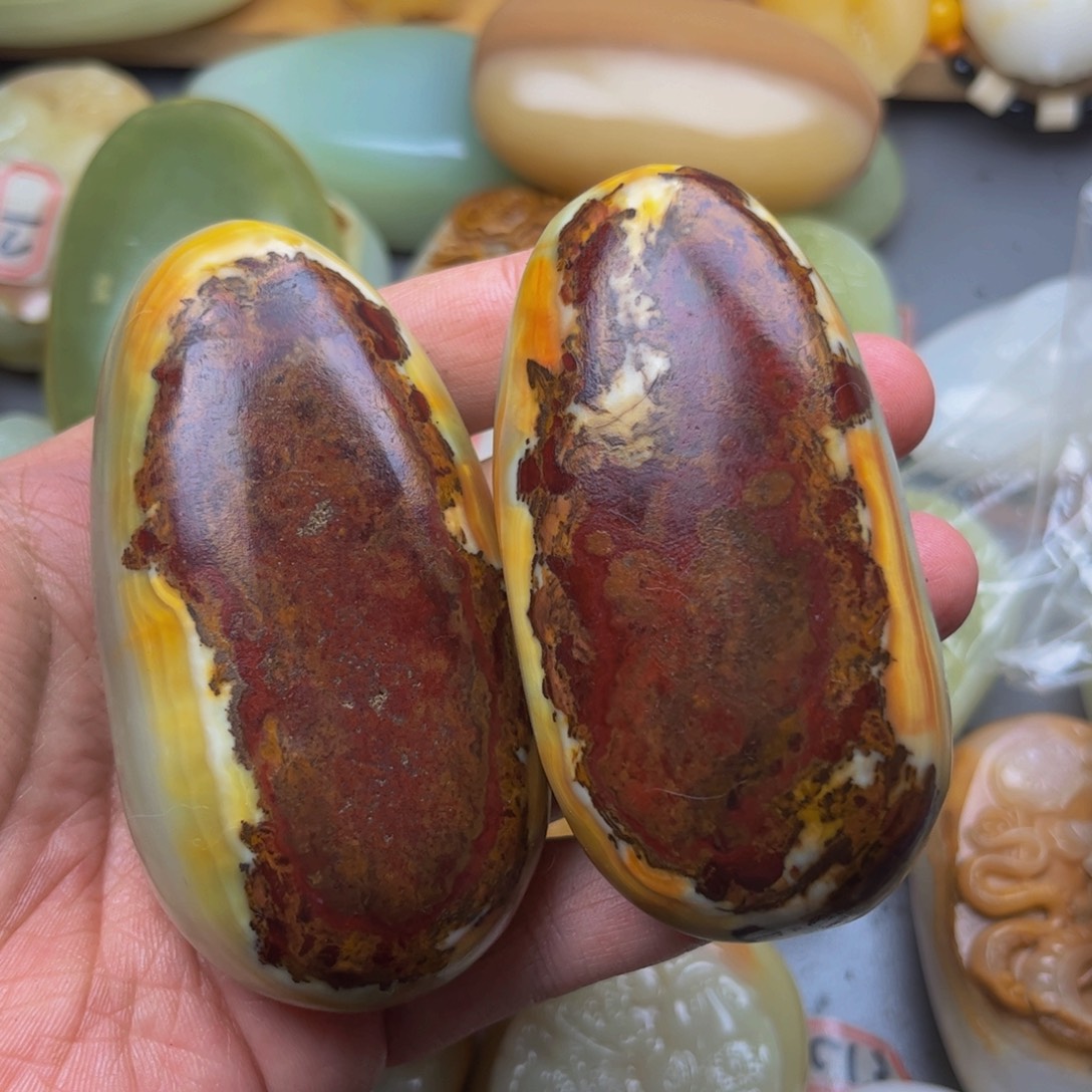 D***s石材方解石手把件