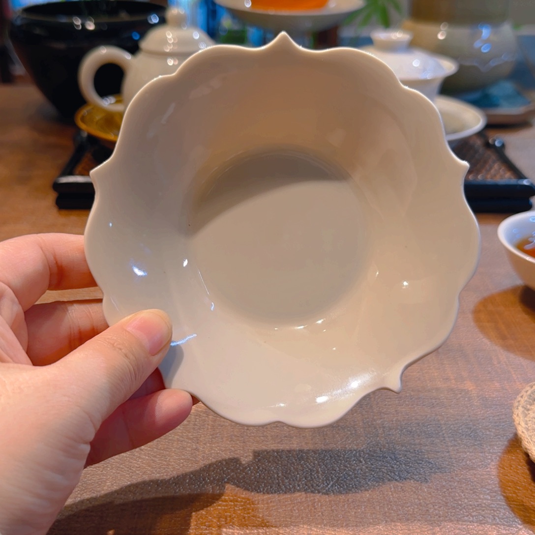 仿唐五叶碟 13.3cm  全手
