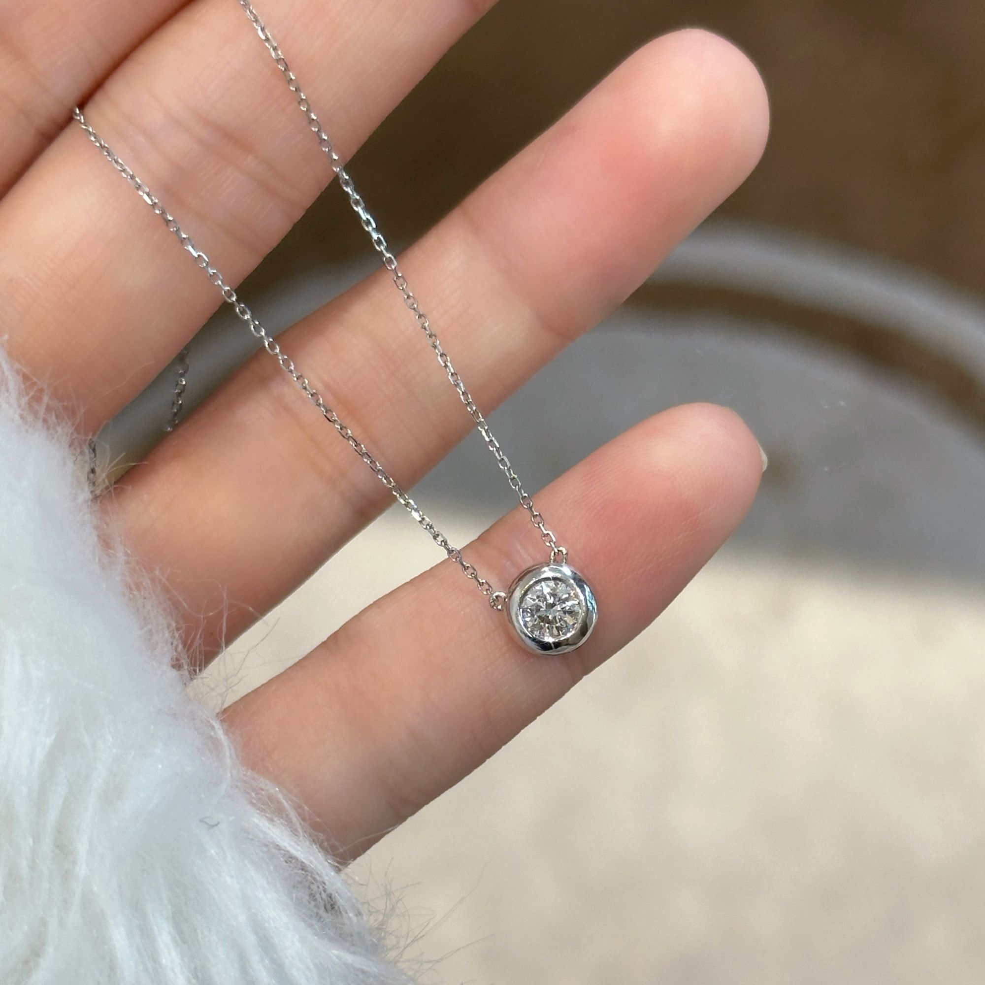 【六言高定】0033璀璨独钻泡泡项链（带耳朵）版