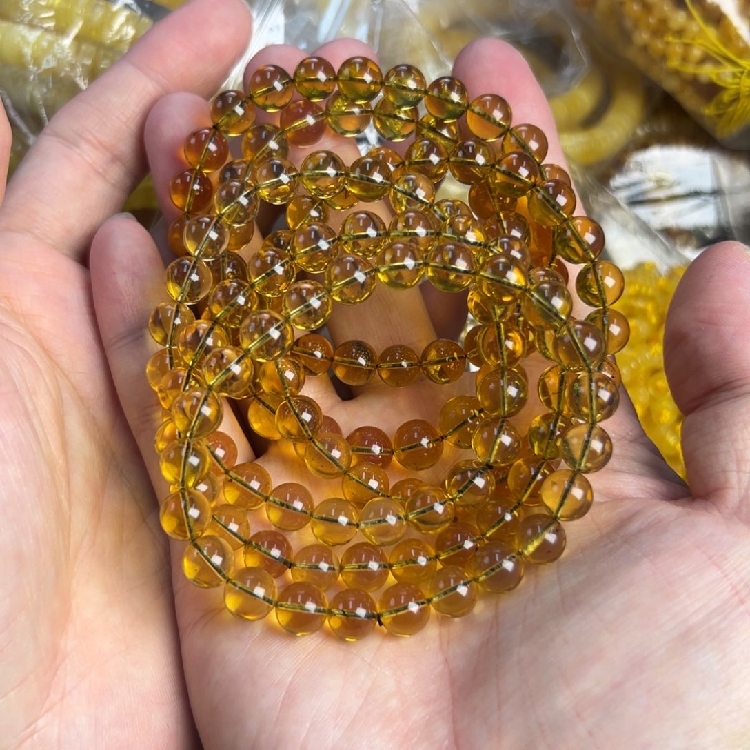 琥珀未镶嵌裸石蓝珀多样发其一8mm