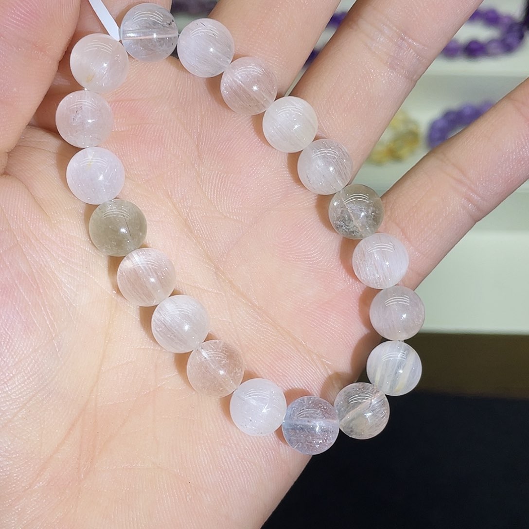 水晶手链未镶嵌彩兔毛10.2