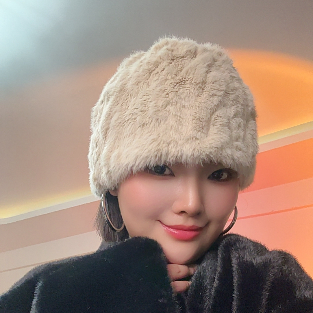 包头帽护耳帽秋冬保暖帽女帽子流光风毛绒保暖针织帽