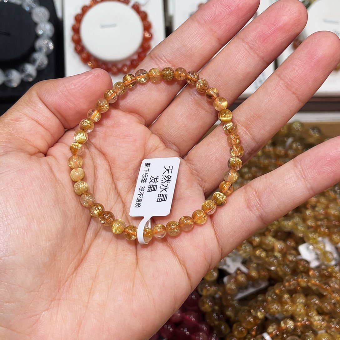 手链发晶未镶嵌钛晶猫眼5.2mm