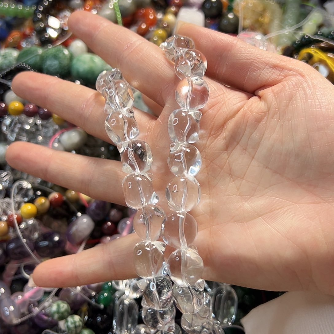 玛瑙/玉髓未镶嵌珠宝半成品压电白水猫头25颗