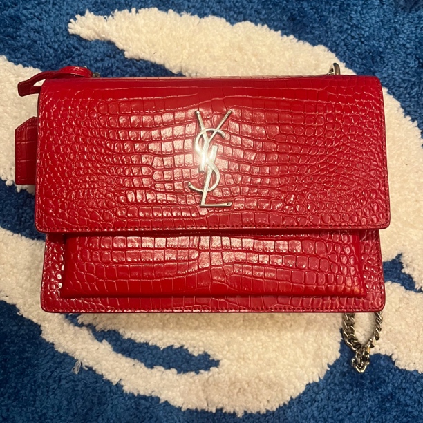 95新 YSL/圣罗兰 红色包包/斜挎 /手提